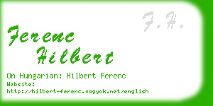 ferenc hilbert business card